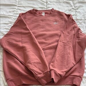 ALO Yoga Women's Crewneck Sweater in Dusty Rose